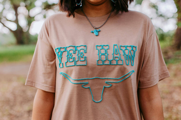 Yee Haw 3D Embroidery T shirt Dress