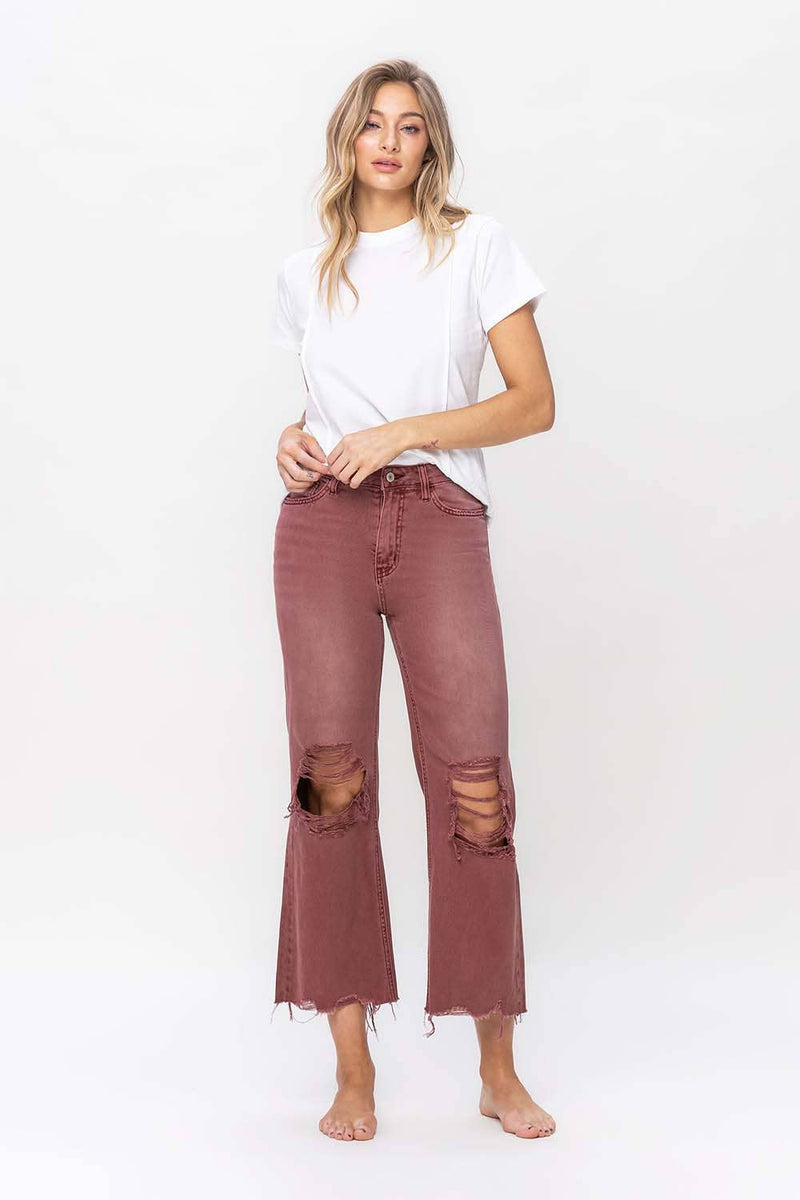 90'S VINTAGE SUPER HIGH RISE CROP JEANS