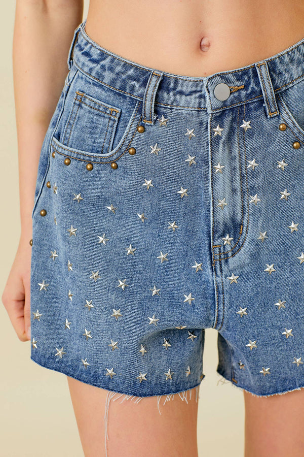 Stars In Denim Shorts