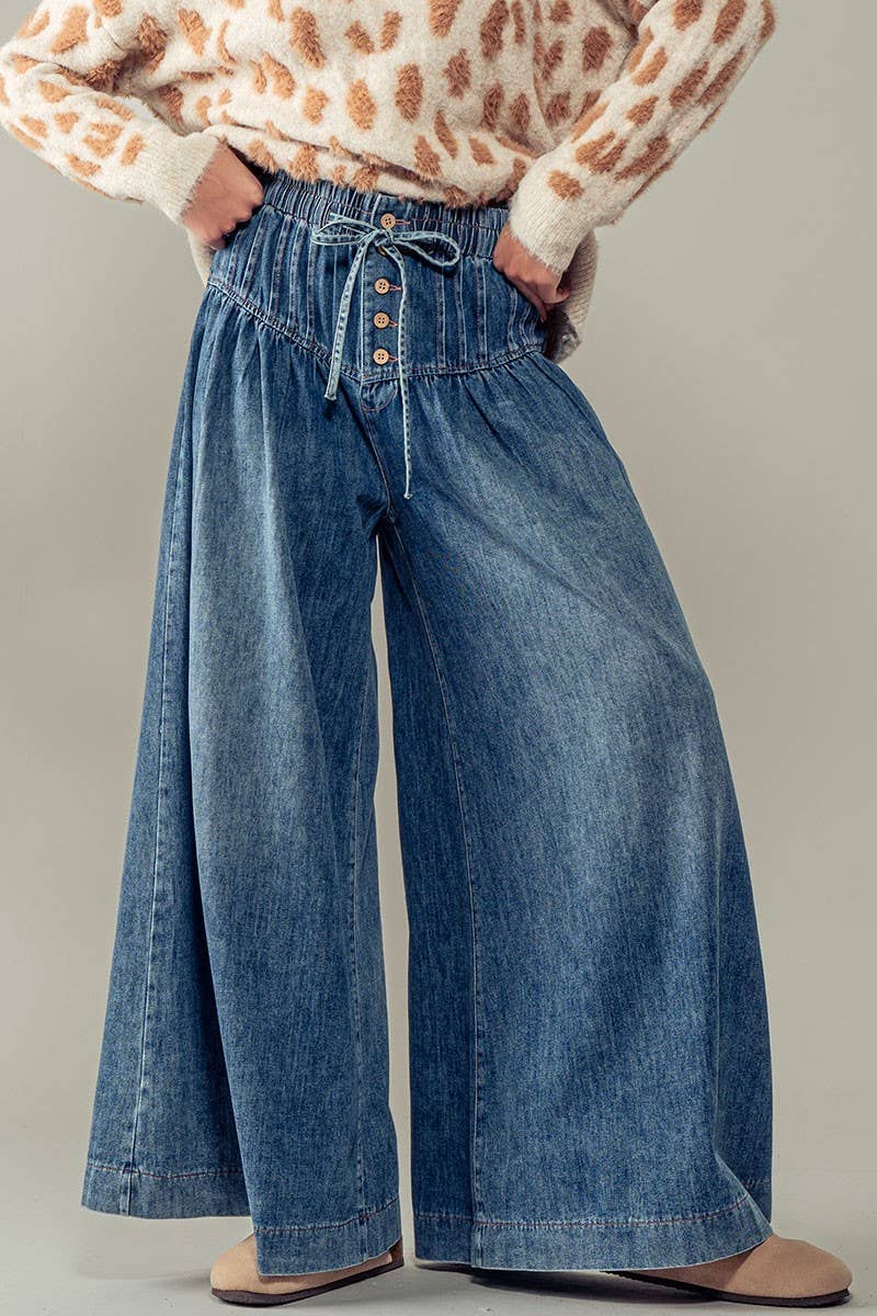 Com"PLEAT"ly Divine Denim Trousers