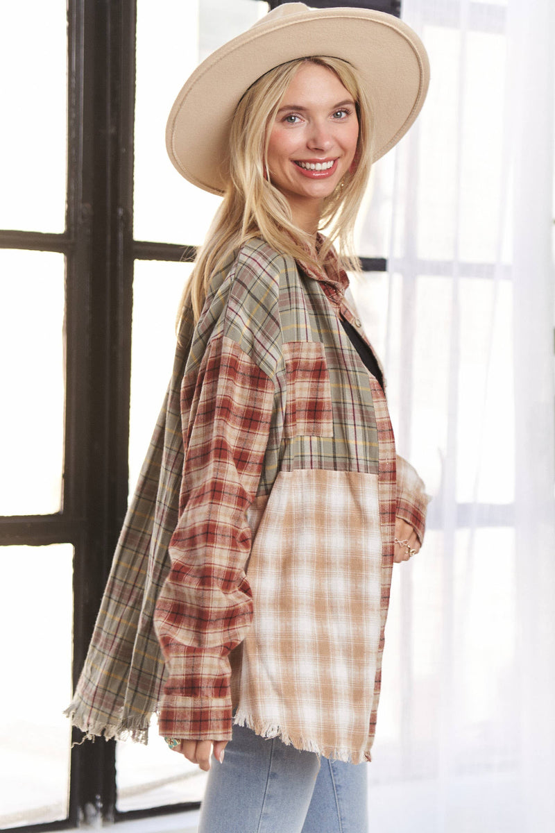 Scarecrow Plaid Button Up