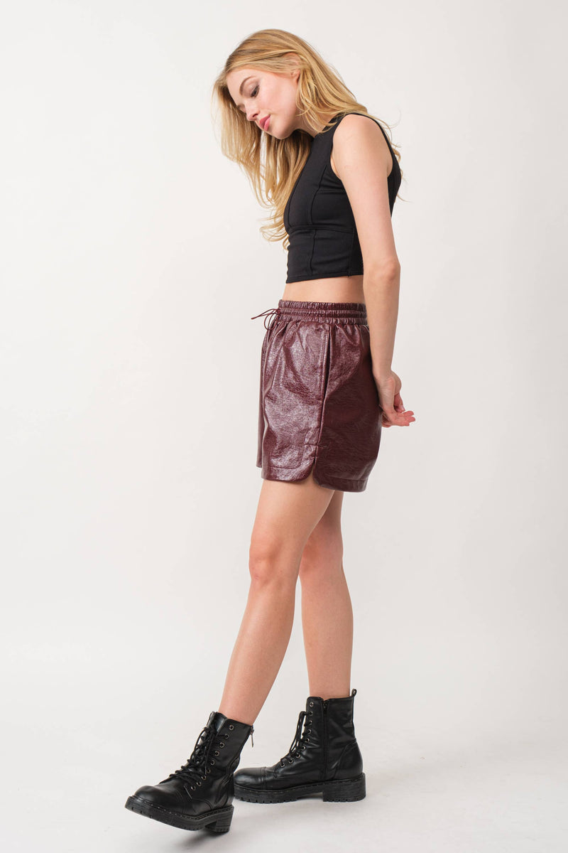 Elaine Faux Leather Shorts