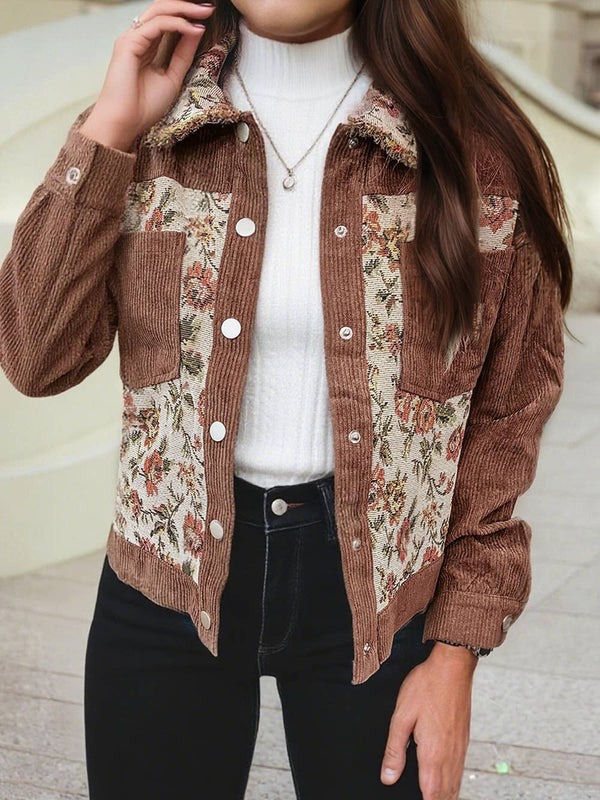 Ribbed Retro Floral Jacket