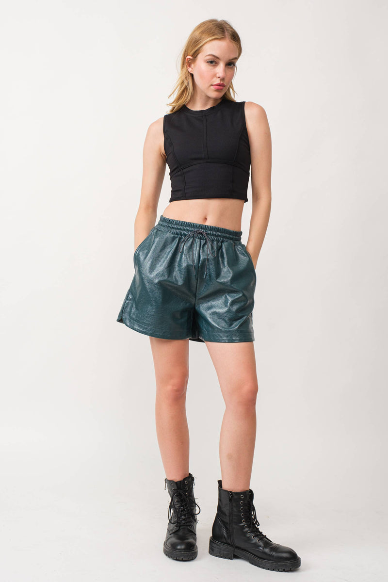 Elaine Faux Leather Shorts