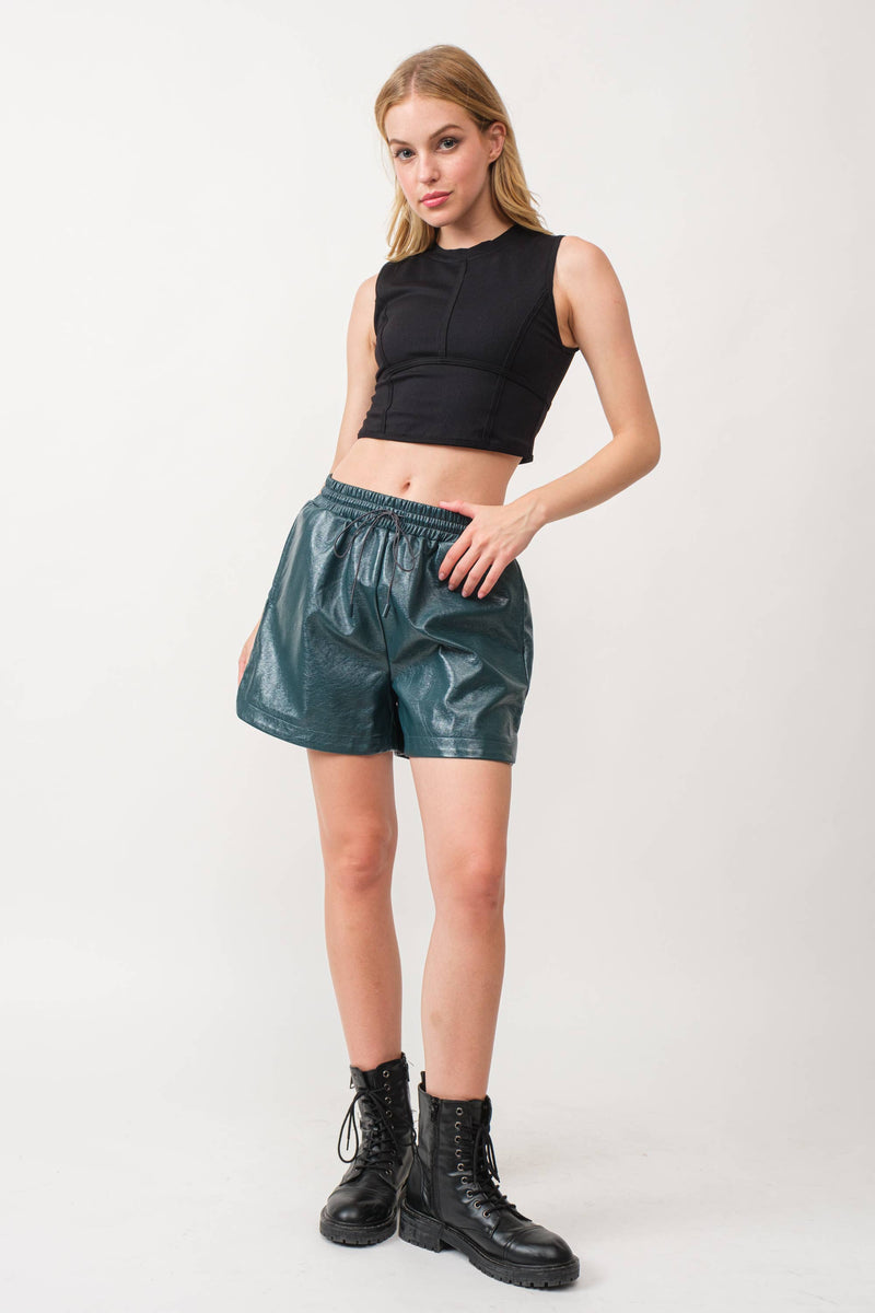 Elaine Faux Leather Shorts