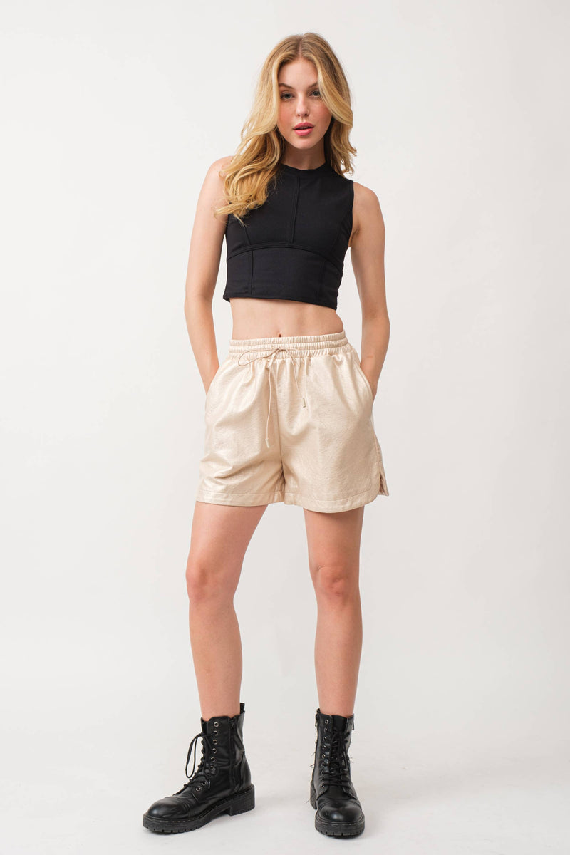 Elaine Faux Leather Shorts