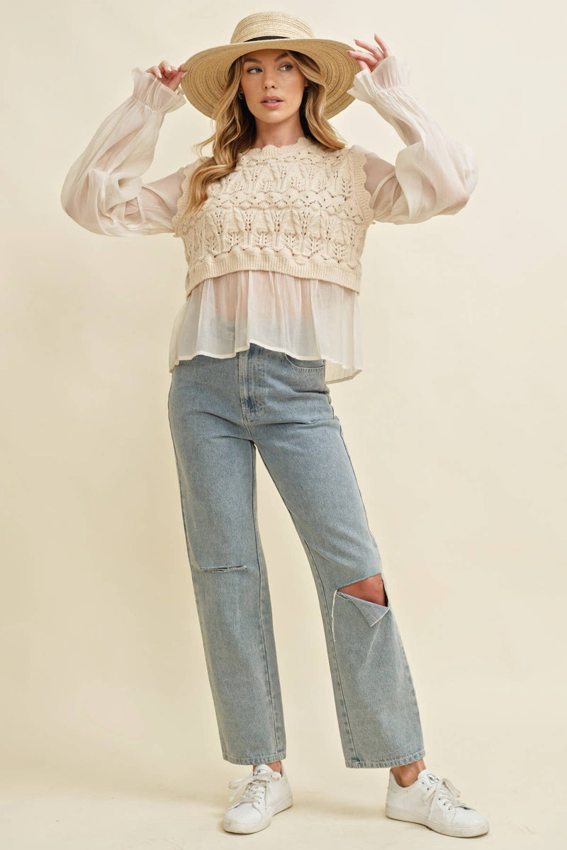 CROCHET LAYERED TOP