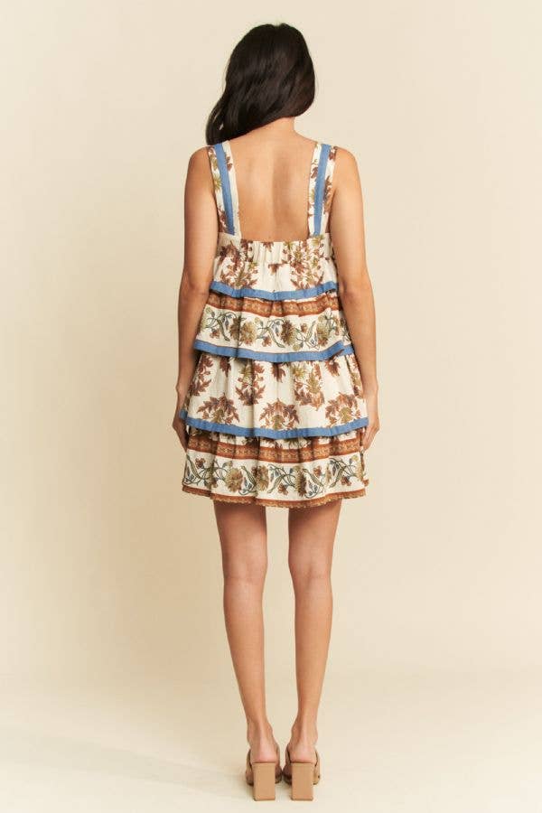 Denim and Retro Floral Dress