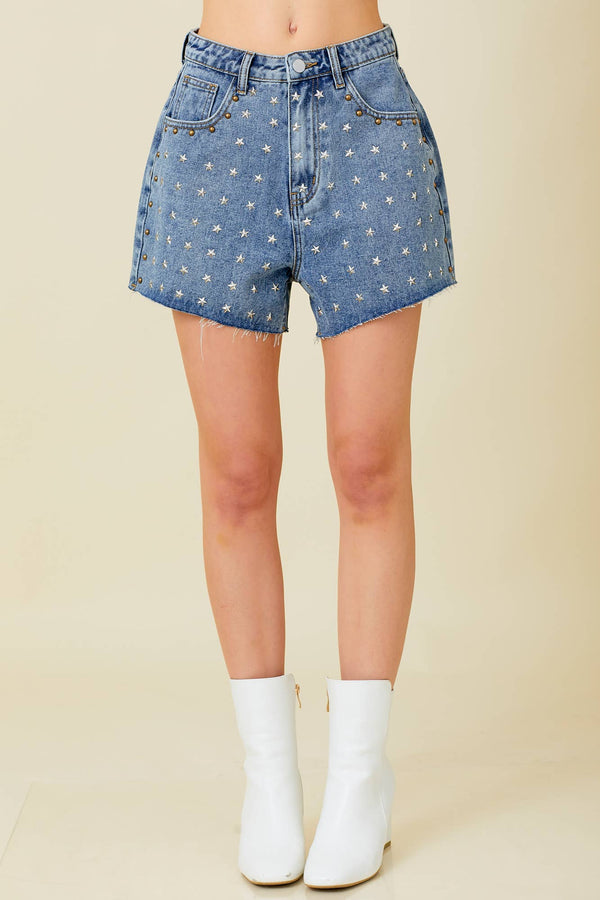 Stars In Denim Shorts