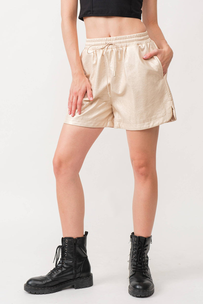 Elaine Faux Leather Shorts