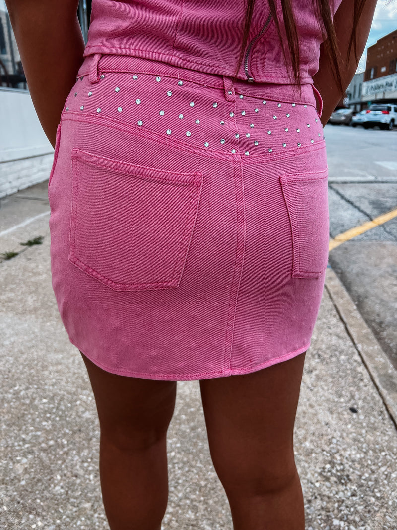 Hot to Trot Pink Mini Skirt