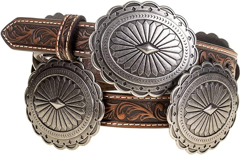 Ariat Women's Tooled Oval Concho Western Belt