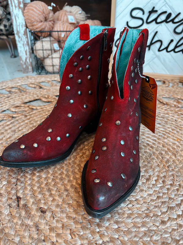 The Red Stud Ankle Boot