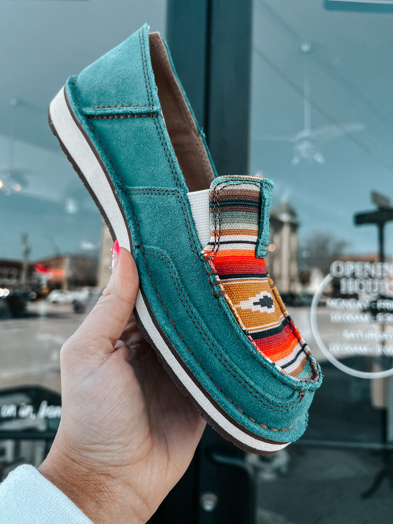 Ariat Teal and Suede Turquoise Serape Cruiser
