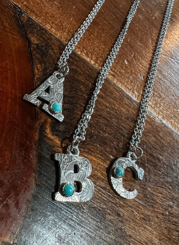 Stamped Initial Necklaces