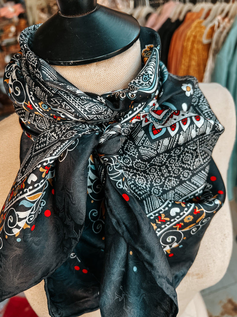 The Puckered Paisley Black Wild Rag