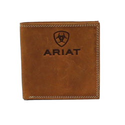 Ariat Men's Tan Embossed Logo Bifold Wallet